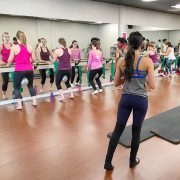 room with mirrors and ballet barre
